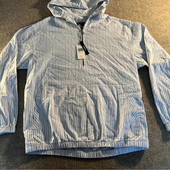 Michael Kors White and Blue Striped Zip-Up - Picture 1 of 6